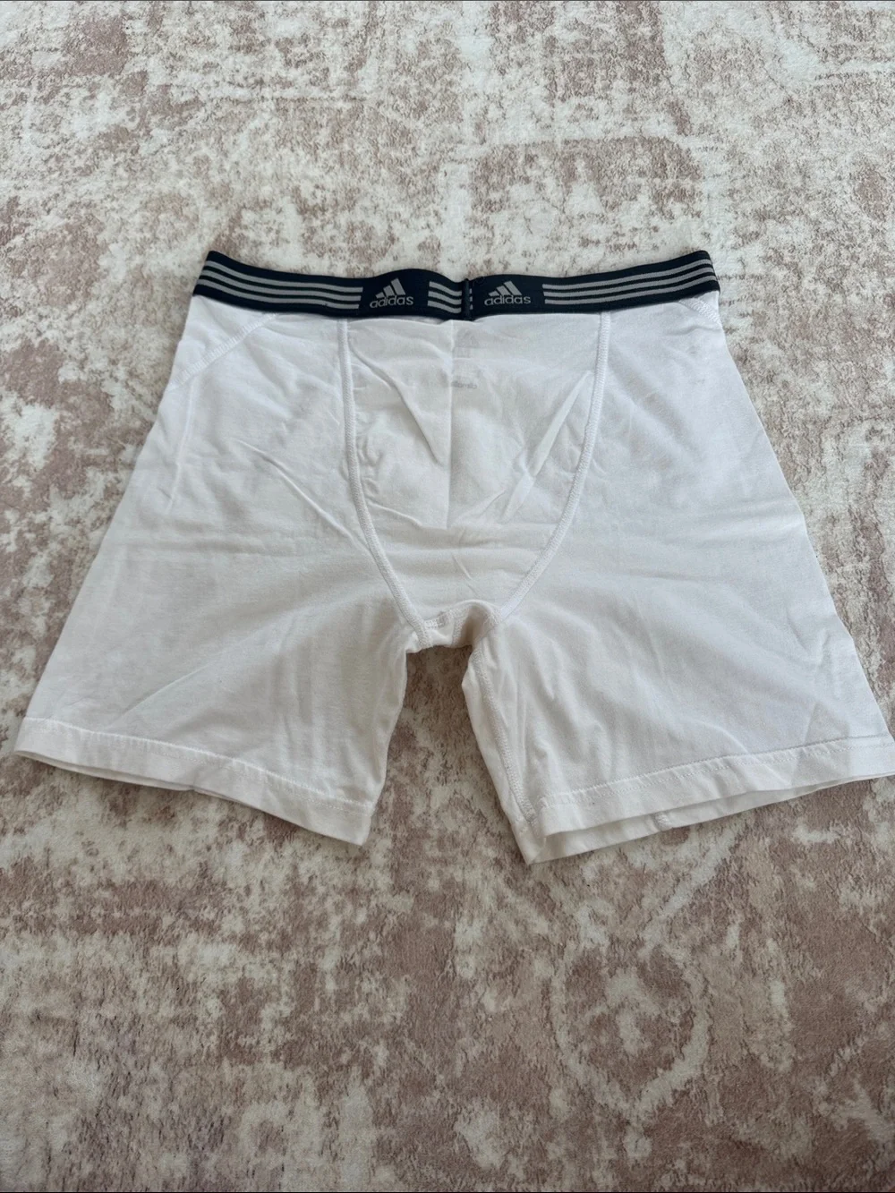 adidas White Boxer Briefs with Black Branded Waistband climalite